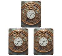 3PCS Rusty Steampunk Clock Car Air Freshener Hanging Scented Cards Cute White Car Fresheners Long Lasting New Cars Scents for Women Men Natural Air Freshener with Lanyard Automotive Freshies