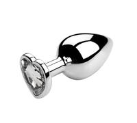 3PCS S/M/L Metal Anal Plug Butt Plug Sex Toy Butt Toy for Women Men Couples Gay Adult Game Masturbator Anal Diamond(AP01-M-ZX-WH)