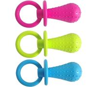 3Pcs Safe Chewing Bell Rubber Puppy Dog Pacifier Toys, Pet Chewing Toys Dumbbell Shaped Creative Interactive Rubber Toy, Teeth Cleaning Toy for Dog Puppy Pet Supplies