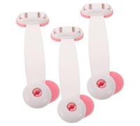 3pcs Safety Cupboard Lock No Drill Cabinet Latch for Drawers | ABS PE Pom Rounded Build, Pink Finish, Home Kitchen Use, Automatic Locking, Easy Installation