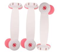 3pcs Safety Strap Locks for Cabinet Doors and Drawers, Adjustable | Quick Locking, Anti Pinch Protection, ABS PE Pom Build, Kitchen and Home Use, Pink Rounded Latch Clip