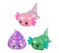 3Pcs Salamander Shit Squeeze Toy Stress Relief Glitter Stress Ball Sensory Toy Decompression Fidget Toy Party Favors