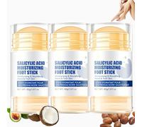 3PCS SALICYLIC ACID Foot Care Stick, Cracked Heel Repair Cream for Deep Cracked Skin & Very Dry Feet - Intensive Heel Balm with Coconut Oil & Tea Tree, Foot Care Moisturiser to Soften Hard Skin