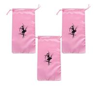3pcs Satin Ballet Shoe Storage Bags Pink for Girls