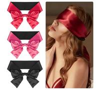 3PCS Satin Blindfolds Couples Toy Set, Soft and Light Silk Eye Mask for Sleeping Games, Role Play, Silk Satin Blindfolds for Adults