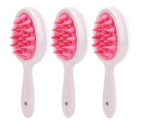 3PCS Scalp Massage Brush, Flat and Pointed Soft Silicone Dandruff Removal Scrubber and Exfoliator Bath Massager Brush for Home Bathroom