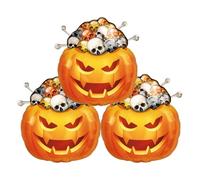 3Pcs Scary Pumpkin Balloons, Halloween Foil Balloon for Halloween Party Supplies, Scary Pumpkin Birthday Decorations