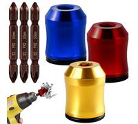 3Pcs Screwdriver Head Magnetic Ring with 3Pcs Ph2 Screwdriver Bit Set, Removable Household Tool for Drills| Universal Bit Holder for Hex Screwdrivers & Power Bits | Alloy Screw Holder for DIY Repair