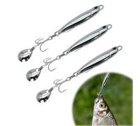 3pcs Sea Fishing Lures, Silver Minnow Spoon Fishings Tackle Metal Sea Fishing & Spoons UK Spinner Fishings Tackle Metal Jigs Saltwater Artificial Spinning Lures for Mackerel Cod Bass