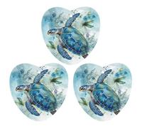 3PCS Sea Turtle Car Air Freshener Hanging Scented Cards Cute Black Car Fresheners Long Lasting New Cars Scents for Women Men Natural Air Freshener with Lanyard Automotive Freshies