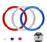 3Pcs Sealing Ring fits 3 Qt Instant Pot, with 3 Colors(Red, Clear and Blue) - Replacement Silicone Gasket Seal for 3 Quart Instapot Pressure, IP-LUX Mini 3 qt, IP DUO Plus 3Qt
