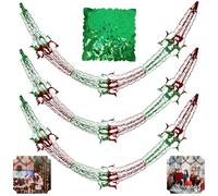 3Pcs Seasonal Foil Decor, Green/Red Christmas Foil Garland Festive Ceiling Hanging Decorations for Xmas Valentine's Day New Year Holiday Party Supplies