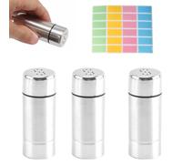 3PCS Seasoning Bottle, Stainless Spice Shaker and Pepper Shaker,Shaker Seasoning Cans Spice Jar Metal with Large Holes for Restaurant BBQ Camping