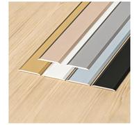 3Pcs Self-Adhesive Aluminum Floor Transition Strips Metal Door Thresholds & Flat Divider Trims for Laminate Tile Carpet Seam Joining - Black 1cm x 90cm