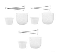 3pcs Self-Watering Hanging Plant Pots Plastic With Hooks | Robust Plastic, Includes 3 Hooks & Chains, Indoor/outdoor Use, Space-saving Vertical Garden, Modern Stylish Design