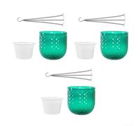 3pcs Self-Watering Hanging Plant Pots Plastic With Hooks | Robust Plastic, Includes 3 Hooks & Chains, Indoor/outdoor Use, Space-saving Vertical Garden, Modern Stylish Design