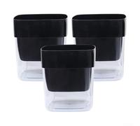 3Pcs Self-Watering Planters Pots, Double-layer Flowerpot Set, With Transparent Visible Water Storage Tank Drainage Hole, For Soil-based Gardening (black)