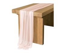 3pcs Semi-Sheer Table Runner Chiffon Table Setting Dining Vintage Wedding Party Christmas Banquets Arches Cake Decor for Weddings(Light pink,75x400cm)