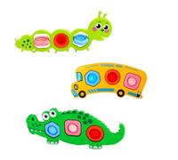 3PCS Sensory Toys for Babies,Sensory Toys for Babies & Toddlers 1-3 Years Travel for Airplane & Car Toddler Plane Activities with Push Pop Bubbles for Fine Motor Skills