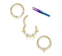 3pcs Septum Rings 16G Daith Piercing Jewelry Daith Nose Septum jewelry, Stainless Steel, no gemstone