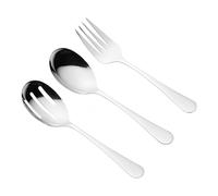 3Pcs Serving Spoon, Large Serving Spoons, Stainless Steel Long Handle Serving Spoons Set, Slotted Table Spoon for Buffet Party Restaurant Banquet and Kitchen Utensils (Silver)