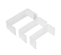 3Pcs/set 3Mm Coloured Acrylic Plastic Display Stands, Acrylic Plinth Shelf Risers To Fit Cabinets Retail Shop Display(White)