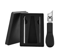 3Pcs/Set Anti Splash Eagle Beak Beveled Nail Clippers with Nail File Stainless Steel Nail Clipper Manicure Tools Large Size,Black
