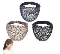 3PCS Set Boho-Chic Crystal Pearl Embellished Floral Beaded Wide Headbands BohoChic Head Band For Wome(3pcs-b)