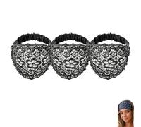 3PCS Set Boho-Chic Crystal & Pearl Embellished Wide Headbands, Ideal for Weddings, Vacations & Daily Styling for Women - Luxury Hair Accessories(Black,3pcs)