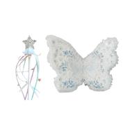 3Pcs/Set Butterfly Wing Costume Accessories for Girls Including Girls Headgear and Star Wand Magical Stick Props Embroidery Baby Costume Accessories