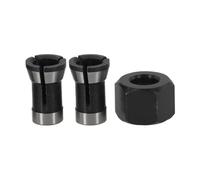 3pcs/Set Carbon Steel Collet Chuck with M15 Screw Nut, 6mm/8mm High Strength Collet Adapter for Milling Cutter
