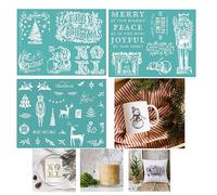 3Pcs/Set Christmas Theme Silkscreen Stencil,Reusable Self-Adhesive Silk Screen Printing, for Decor/Printing on Wood/Fabric/Wall/Cup/Plate/Glass/Paper, Home Christmas Decorations(8.5x11inch)
