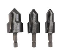 3PCS Set Countersink Drill Bit Hex Shank Tungsten Steel Alloy Countersink Chamfer Tool for Plumbing Construction and Craft Projects 1/4in Shank Diameter 3 Drill Bits Included