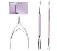 3PCS/Set Cuticle Pusher Stainless Steel Cuticle Cuticle Nipper Cuticle Trimmer with Cuticle Squeezer Remover