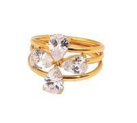 3pcs / Set Elegant 18K Gold Color Adjustable Size Threaded Rings Accessory Stylish Finger Accessories for Fashion Lover Minimalist Rings Set