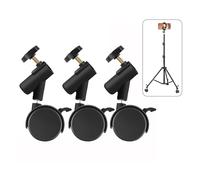 3Pcs Set Flexible Swivel Casters Wheels with 16mm Diameter Mounting Holes for Photography Light Stand Tripod Wheels Premium ABS Material Smooth 360 Rotation Lockable System