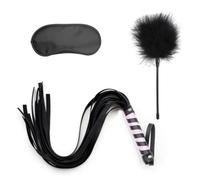 3Pcs/Set Flirting Feather Bondage Whip Fetish Eye Mask Sex Flogger for Adults Femdom Role Play BDSM Slave Adult Games Erotic Goods Purple One Size