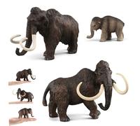 3Pcs/Set Mammoth Figurine, Realistic Artificial PVC Ancient Mammoth Toy, Educational Elephant Ornament Gifts for Kids