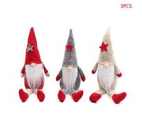 3pcs/Set Merry Christmas Long Hat Swedish Santa Plush for Doll Ornaments Handmade Toy Holiday Home Party Decor Doll Ornaments