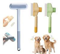 3Pcs Set Multifunctional Hair Removal Brush and flea comb for cats, 4 in 1 Pet Hair Remover for Carpet Lint Rollers for Pet Hairs, Dog Brush Dog Hairs Remover Bidirectional Brushes Head for Glass Pets