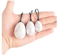3Pcs/Set Natural White Turquoise Tightening Egg Yoni Egg Kegel Exercise Jade Egg Crystal Massage Ball,3Eggs,3 Sizes