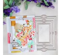 3pcs/Set Rectangle Borders Frame Metal Die Cuts, Frame Cutting Dies Stencils Card Paper Craft DIY Template Cutting Dies Album Embossing Paper Dies for Card Making Scrapbooking