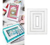 3pcs/Set Rectangle Frame Metal Die Cuts,Stitched Frame Panel Background Cutting Dies Stencils DIY Crafts Cards Cuts for DIY Embossing Card Making Photo Decorative Paper Dies Scrapbooking