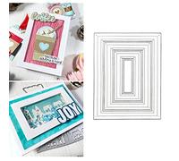 3pcs/Set Rectangle Frame Metal Die Cuts,Stitched Frame Panel Background Cutting Dies Stencils DIY Crafts Cards Cuts for DIY Embossing Card Making Photo Decorative Paper Dies Scrapbooking