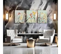 3pcs Set Sage Green Wildflower Botanical Prints -Pastel Pink Yellow White Beige Canvas Posters 50x70cmx3 No Frame