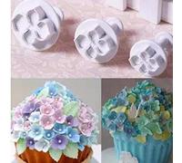 3Pcs/Set Silicone Hydrangea Fondant Cake Decorating Sugar Craft Plunger Cutter Flower Blossom Mold Home Kitchen Bake Tool