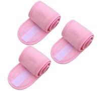 3pcs/set Spa Wide Hairband Adjustable Head Band Women Yoga Bath Shower Makeup Wash Face Cosmetic Headband Hair Bands Accessories(3ps pink)