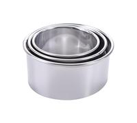 3pcs/set Stainless Steel Round Biscuit Cutters, Dumplings Wrapper Molds Dough Cutter, Multiple Size Cookie Cutters Kitchen Accessories(round edge)