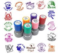 3pcs Set Teacher Stamp, School Classroom Stamp, You Pick Image Ink Color, Praise Stamp, Reward Stamp, self Inking Stamp, Small Round Rubber Stamp