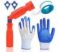 3Pcs Set Toilet Seat Spanner & Tightening Tool Set with Gloves & PTFE Tape | Universal 10/13/17mm Installation Key for Toilet Seat Removal & Repair | Home & Professional Plumbing Tools